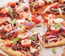 Pizza  aux rognons de bœuf style cheeseburger