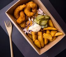 Донер-бокс Shrimp с креветками и картофелем