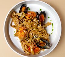 Феттуччине с морепродуктами