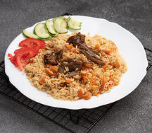 Плов с говядиной и салатик