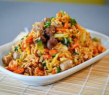 Riz cantonnais viande hachée