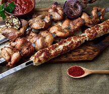 Шашлык куриный, ассорти