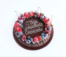 Трехслойный торт-мороженое Карамель-малина-шоколад к 23 февраля