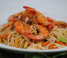 Vermicelles sautées aux crevettes