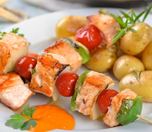 Brochettes de mérou et frites