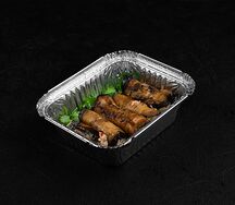 Рулетики из баклажанов с сырной начинкой