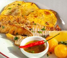 Морской окунь с картофелем