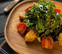 Хрустящие баклажаны с курицей