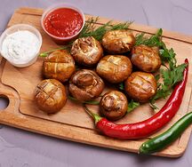 Грибы на мангале