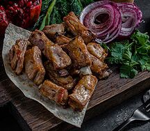 Шашлык из бараньих семечек