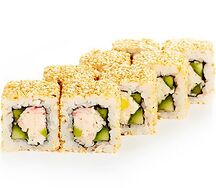 Калифорния с кунжутом - кунжут, авокадо, краб, майонез, огурец, рис, нори