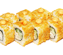 Пивной - курица копченый, спайси соус, болгарский перец, огурец, чипсы, рис, нори