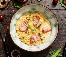 Ризони с копченой грудинкой