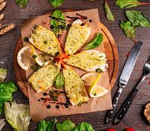 Креветки тигровые под сыром песто