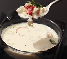 Окрошка с крабом
