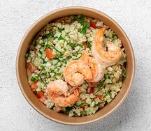 Кускус с тигровыми креветками
