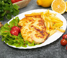 Свинина по-французски с картофелем фри