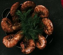 Лангустины жареные в соевом соусе