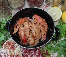 Раки обжаренные в соусе Том-ям средние (25-32 шт. в кг.)