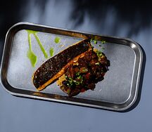 Куршская камбала и булгур с грибами