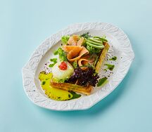 Венская вафля с красной рыбой