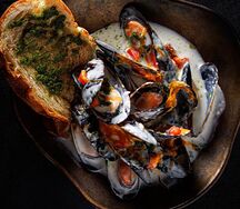 Мидии в соусе Блю чиз