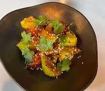 Салат с хрустящими баклажанами