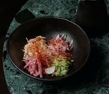 Окрошка на мацони с ветчиной