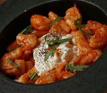 Спагетти с креветками