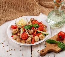 Кингшамп с овощами