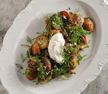 Жареный с вешенками и шампиньонами картофель 