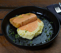 Палтус с картофельным пюре