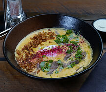 Чечевичный крем-суп с гусем