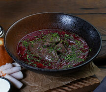 Кубанский борщ с телячьими щечками