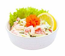 Салат с крабовым мясом и креветками