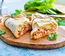 Шаверма с оливками и кукурузой