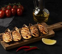 Мидии запеченные острые гриль