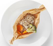Минтай на пару с овощами