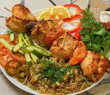 Шашлык куриный и морс