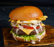 Superstar beef grill burger