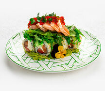 Азиатский ролл с лососем