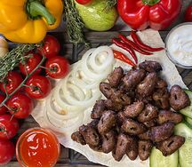 Куриные сердца на углях
