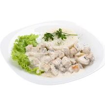 Курица с грибами в сливочном соусе