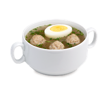 Суп куриный с фрикадельками и яйцом