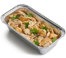 Картофель жареный с курицей и грибами