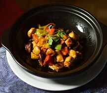 Куриное филе, жаренное с шампиньонами