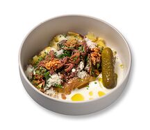 Печеный картофель с говяжьими щечками