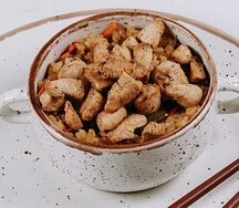 Тяхан с курицей