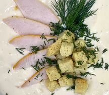 Сырный крем-суп с сухариками