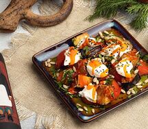 Теплый салат с баклажанами